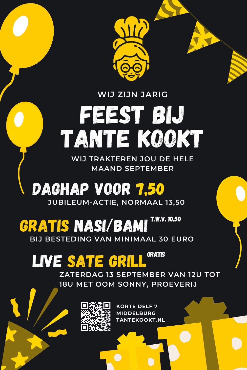 FEEST BIJ TANTE KOOKT - DE BODE (130 x 195 mm) FEEST BIJ TANTE KOOKT DE BODE 130 x 195 mm - Tante Kookt - Moluks Eten Thuisbezorgd